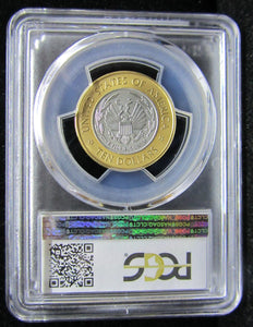 2000-W LIBRARY US VAULT COLLECTION $10 - GOLD, RHODIUM - GRADED PCGS MS69