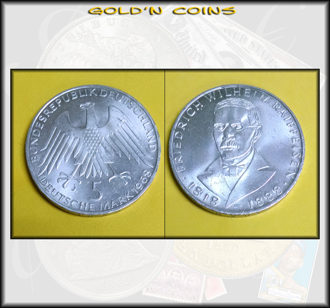 1969-J Germany Silver 5 Mark Commemorative